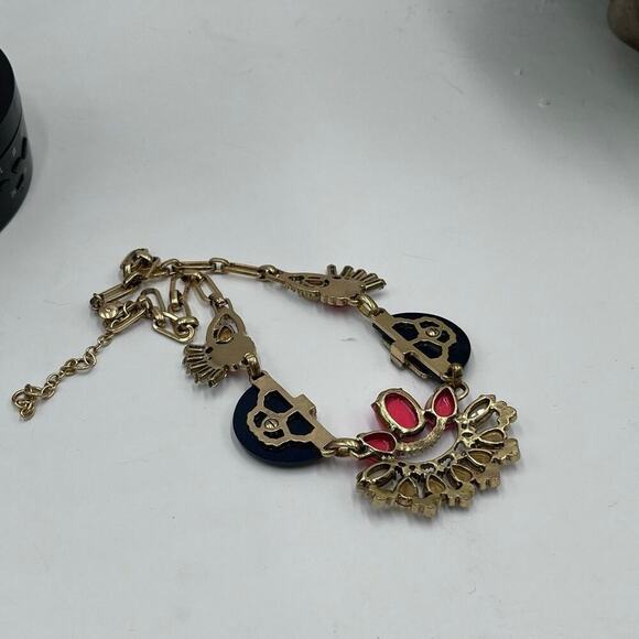 J. Crew Gold-Tone Rhinestone Multicolor Statement Necklace - Picture 11 of 12